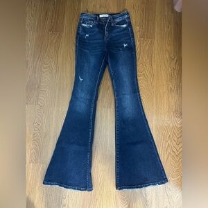 Flying Monkey Women's Flared Jeans - Dark Blue